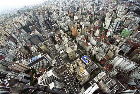 aerial, brazil, building, city, Landscape, metropole, paulo, sao, urban, vie, HD wallpaper HD wallpaper