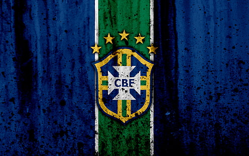 Fußball, brasilianische Fußballnationalmannschaft, Brasilien, Emblem, Logo, HD-Hintergrundbild HD wallpaper