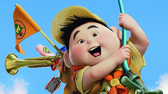 Russell from Up movie, movies, Up (movie), animated movies, Pixar Animation Studios, HD wallpaper HD wallpaper