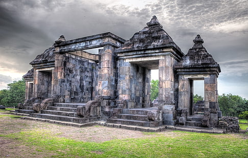 寺院、ラトゥボコ、インドネシア、ジャワ（インドネシア）、寺院、 HDデスクトップの壁紙 HD wallpaper