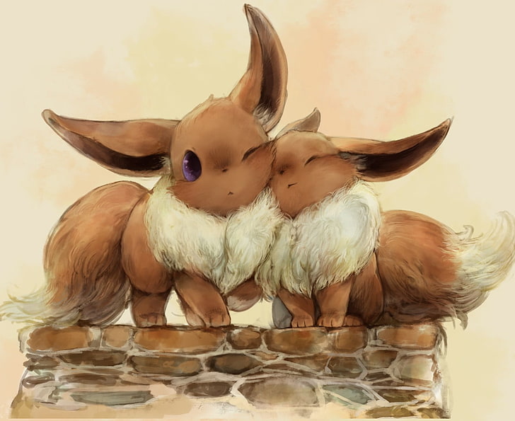 Illustration de Pokemon Eevee, Pokémon, anime, Eevee, Fond d'écran HD
