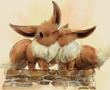 Pokemon Eevee Illustration, Pokémon, Anime, Eevee, HD-Hintergrundbild HD wallpaper