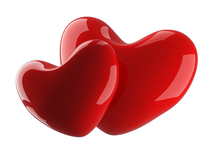 two red heart clipart, love, red, heart, symbol, HD wallpaper