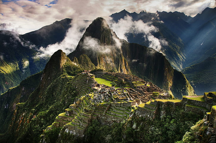 Перу, холмы, 5к, облака, 4к, Мачу-Пикчу, горы, HD обои