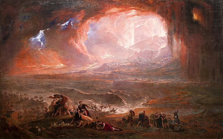 John Martin, classic art, painting, classical art, Destruction of Pompeii and Herculaneum, HD wallpaper