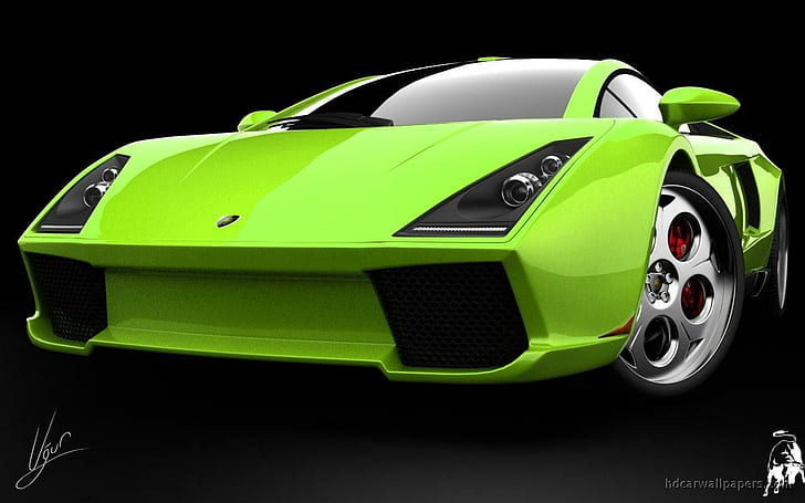 Lamborghini Green Concept, voiture de sport lamborghini verte, concept, vert, lamborghini, voitures, Fond d'écran HD