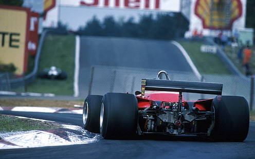 red F-1 car, Ferrari, Formula 1, race cars, race tracks, HD wallpaper HD wallpaper