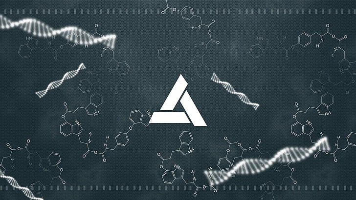 Assassin's Creed logo wallpaper, química, Assassin's Creed, arte digital, videojuegos, logo, Abstergo Industries, Fondo de pantalla HD