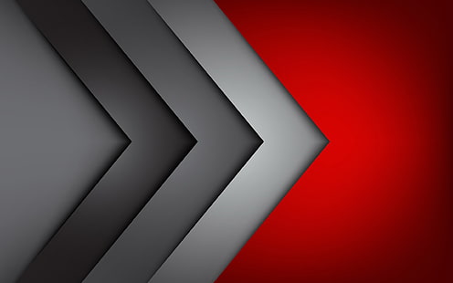 rojo, gris, esquinas, fon, gris, Fondo de pantalla HD HD wallpaper