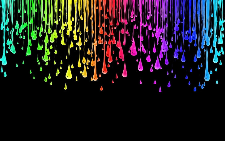 water drops, spectrum, HD wallpaper