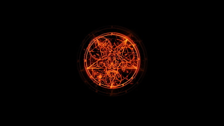 ilustracja z czerwoną gwiazdą, logo, gra, pentagram, DooM III, Doom 3, Tapety HD