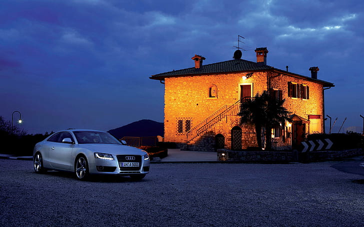 Audi House HD, cars, house, audi, HD wallpaper