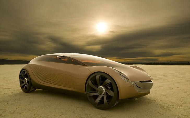 Mazda Nagara Concept 3, brown sports car, concept, mazda, nagara, HD wallpaper