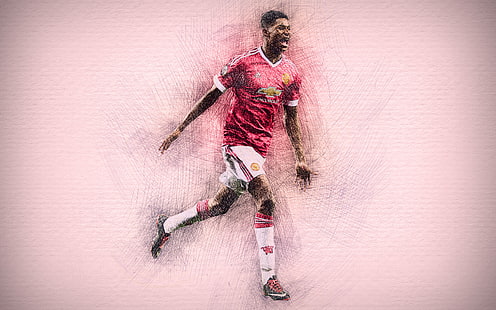 Soccer, Marcus Rashford, Manchester United F.C., HD wallpaper HD wallpaper