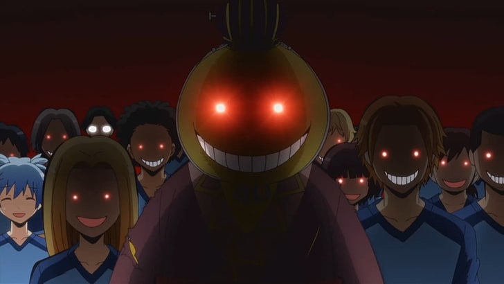 weiße und rote Tischlampe, Assassination Classroom, Pr Koro, Warezed, Episode 1, böse, Koro-sensei, HD-Hintergrundbild