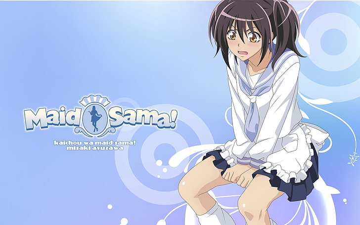 Maid Sama!digital wallpaper, kaichou wa maid-sama, misaki ayuzawa, mädchen, brünette, müdigkeit, pose, HD-Hintergrundbild