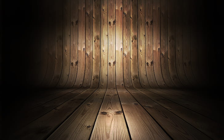 wall, woods, floor, effect, tables, curved pattern, HD wallpaper