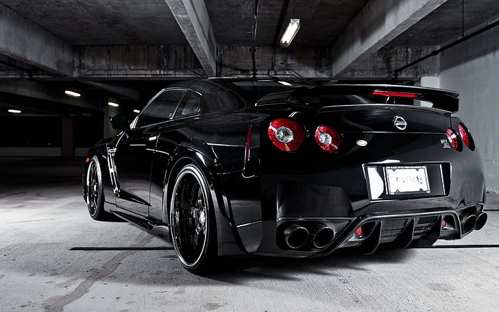 Nissan Gtr Black By 360 Forged, tuned, nissan, black, japan, cars, HD wallpaper