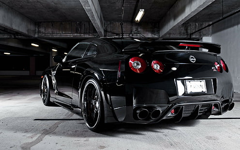Nissan Gtr Black By 360 Geschmiedet, getunt, Nissan, Schwarz, Japan, Autos, HD-Hintergrundbild HD wallpaper