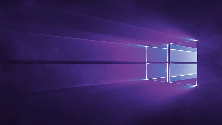 Windows 10, фиолетовый фон, HD обои