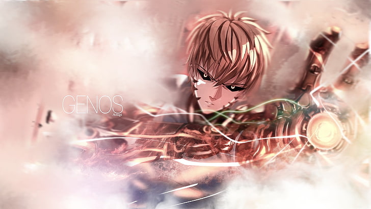 Genos Wallpaper, One-Punch Man, Anime, Cyborg, Genos, gelbe Augen, HD-Hintergrundbild