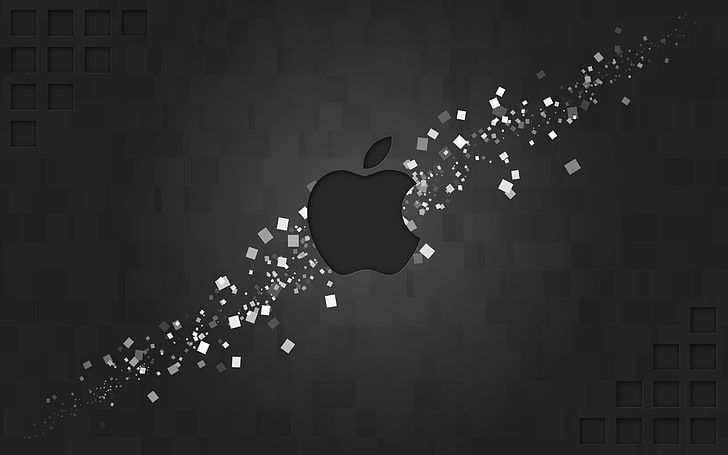Apple digital wallpaper, apple, logo, mac, figure, brand, hi-tech, rectangles, HD wallpaper