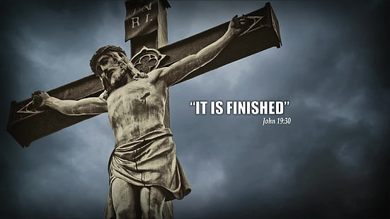 Kreuzigung mit Textüberlagerung, Jesus Christus, Gott, heilige Bibel, Kreuz, Christentum, HD-Hintergrundbild HD wallpaper