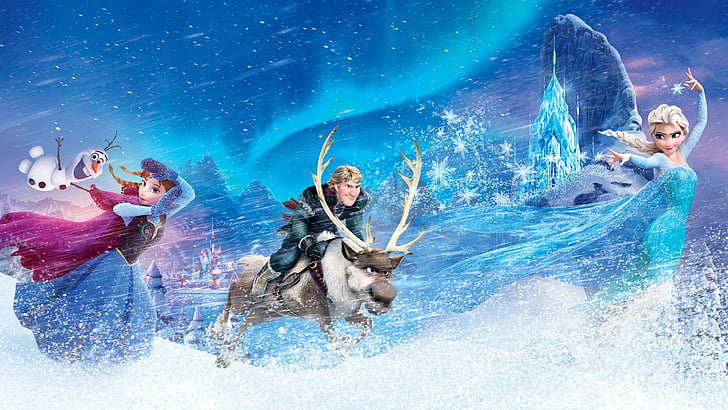 Film, Frozen, Anna (Frozen), Elsa (Frozen), Kristoff (Frozen), Olaf (Frozen), Sven (Frozen), Tapety HD
