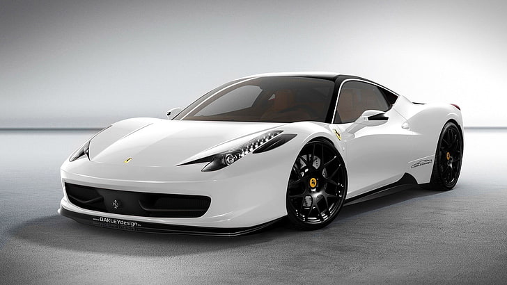 auto sportiva Ferrari bianca, auto, Sfondo HD