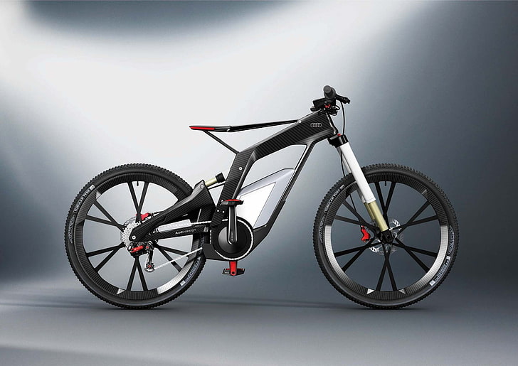 sepeda hitam, sepeda, Audi, karbon, sepeda, Wallpaper HD