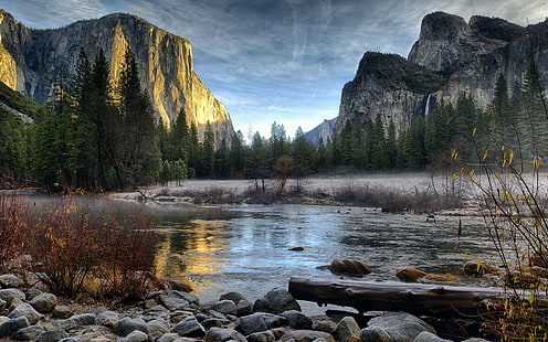 風景、山の背景、川、 HDデスクトップの壁紙 HD wallpaper