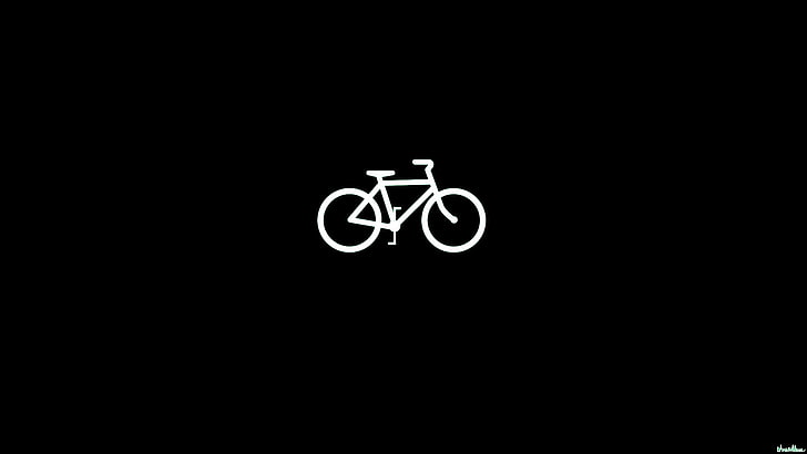 ilustracja białego roweru, rower, proste tło, minimalizm, pojazd, Tapety HD