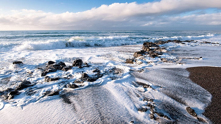 أمواج البحر الشاطئ ، الشاطئ ، البحر ، الأمواج، خلفية HD