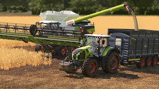  fs19, farming, farm, tractors, Harvest, nature, farming simulator, HD wallpaper HD wallpaper