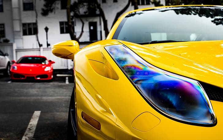 amarillo, rojo, Ferrari, 458, Italia, Italia, F430, Fondo de pantalla HD