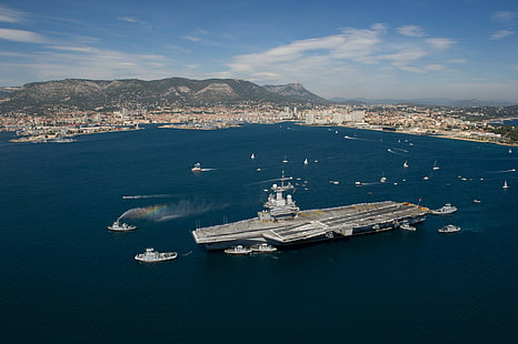 Navires de guerre, Porte-avions, Porte-avions français Charles De Gaulle (R91), Navire de guerre, Fond d'écran HD HD wallpaper