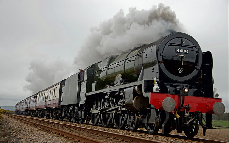 Steam Locomotive, Passenger Train Wagons Desktop Wallpaper Hd, HD wallpaper
