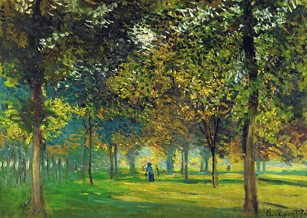 landscape, picture, Claude Monet, Fair Alley in Argenteuil, HD wallpaper HD wallpaper