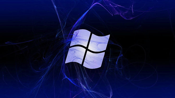 windows 10、ロゴ、抽象、青い波、テクノロジー、 HDデスクトップの壁紙