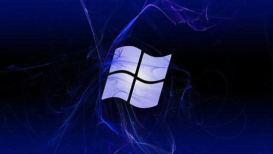 windows 10, logotyp, abstrakt, blå vågor, teknik, HD tapet HD wallpaper