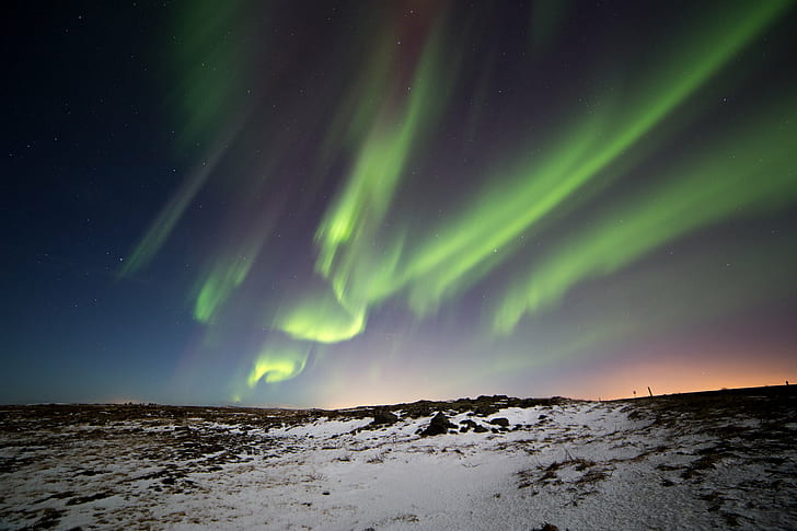 aurora borealis fotografi, islandia, islandia, Lampu Utara, Islandia, fotografi malam, lampu hijau, langit, bintang, bintang - Angkasa, aurora Borealis, alam, aurora Polaris, malam, astronomi, pemandangan, arktik, Wallpaper HD
