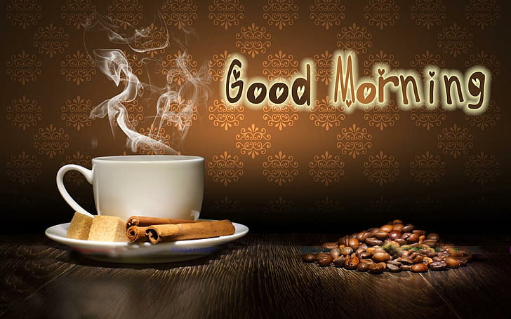 صباح الخير مع القهوة ، صباح الخير ، القهوة، خلفية HD