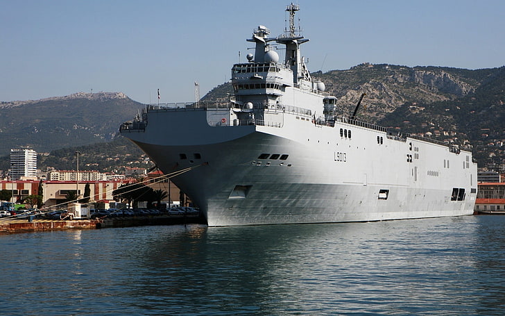 warship, Mistral, French navy, military, Amphibious Assault Ship, ship, vehicle, HD wallpaper