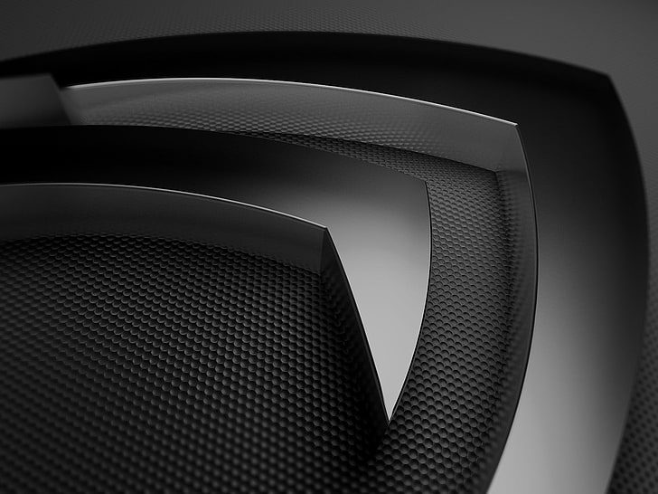 Wallpaper logo Nvidia, hitam, GeForce, Wallpaper HD