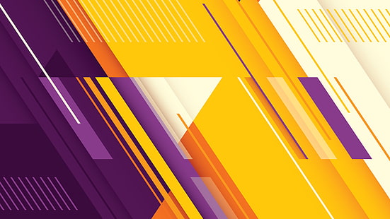 orange, yellow, purple, graphic design, graphics, pattern, line, angle, 8k uhd, HD wallpaper HD wallpaper