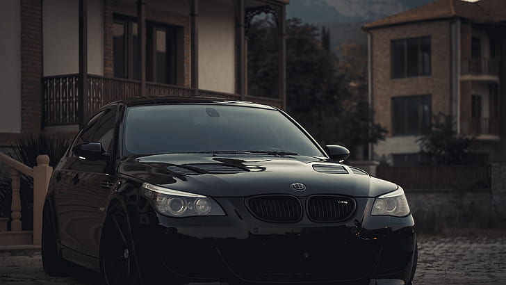 car, standing, BMW, BMW E60, HD wallpaper
