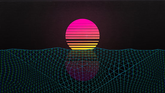 OutRun, Sonnenuntergang, Dampfwelle, HD-Hintergrundbild HD wallpaper