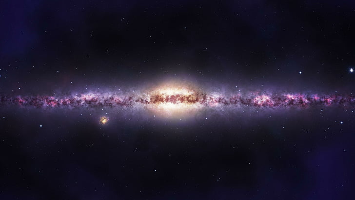 галактика, млечный путь, небо, звезды, вселенная, астрономический объект, пурпур, космос, космос, астрономия, HD обои