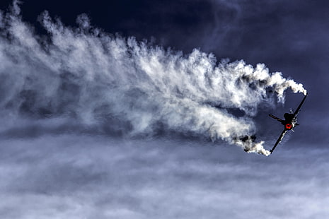 black plane, aircraft, vehicle, General Dynamics F-16 Fighting Falcon, HD wallpaper HD wallpaper