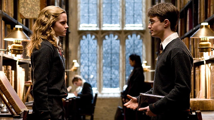 Harry Potter, Harry Potter y el misterio del príncipe, Daniel Radcliffe, Emma Watson, Hermione Granger, Fondo de pantalla HD